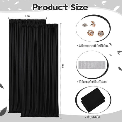 10.6x10Ft White Backdrop Curtain Parties Photo Curtains Backdrop Drapes Fabric for Wedding Birthday Baby Shower Decorations