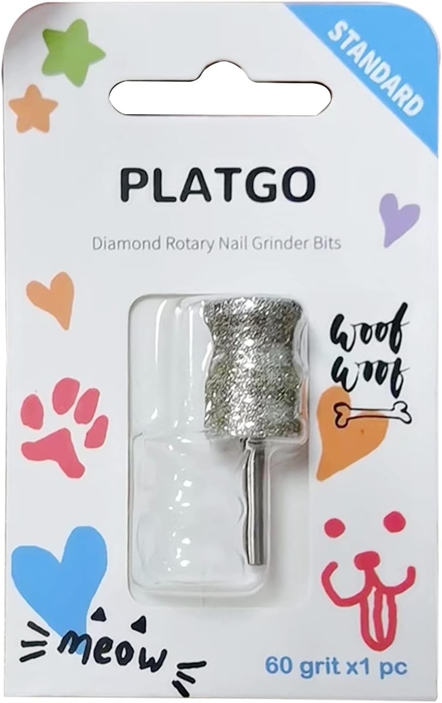 PLATGO Diamond Dog Nail Grinder for Dremel, Diamond Sanding Drums, Diamond Bit for Dogs&Pets Nail Care, 1/8'' Nail Dremel Tool for Big Dogs & Small Dog, for Animals Nail Care Grinder Tools