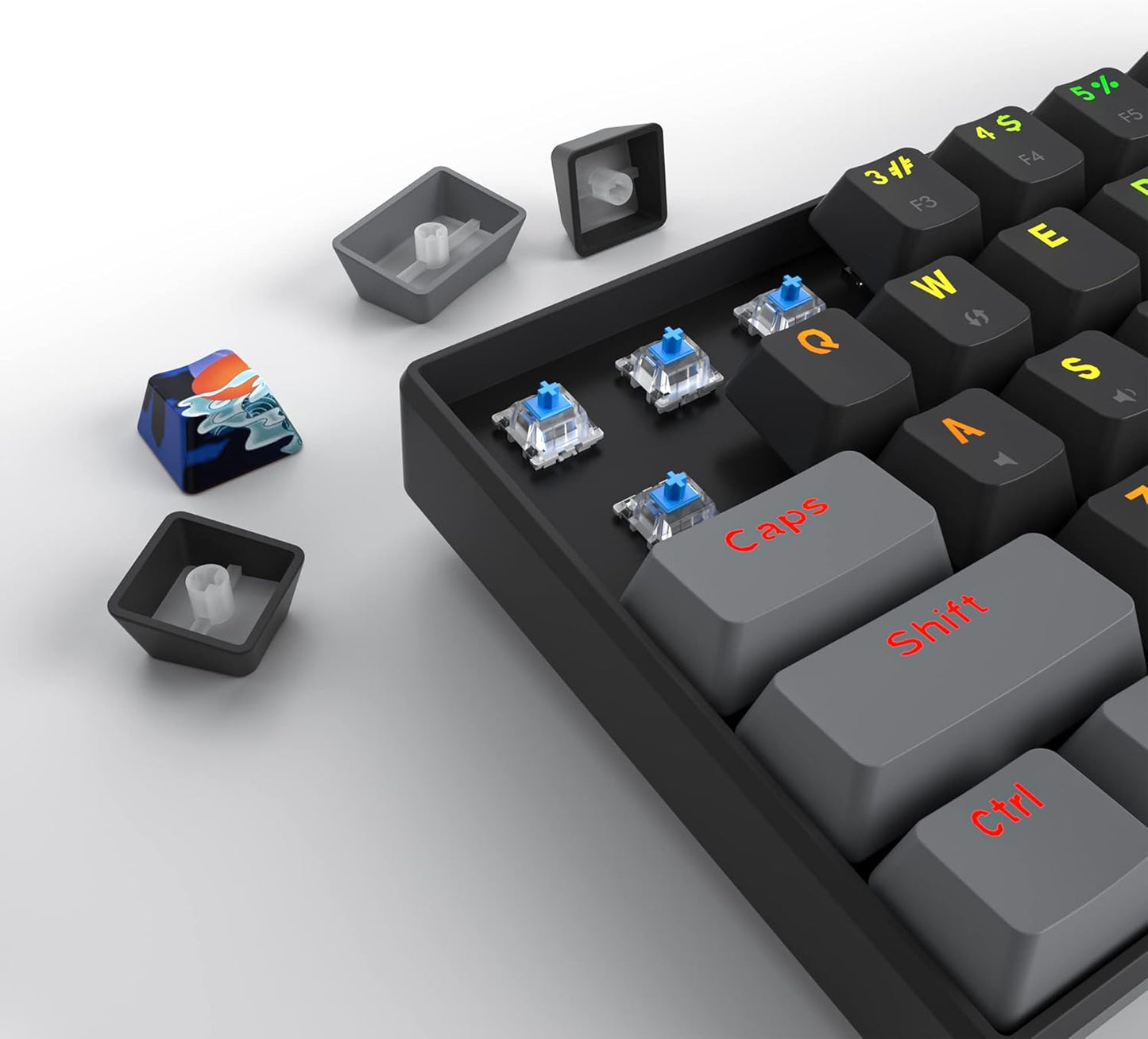 Owpkeenthy Full Size Green Mechanical Gaming Keyboard with Number Pad, Wired 100% Office NKRO Keyboard RGB Backlit 104 Keys with Red Switch for PC Gamer (104 Matcha)