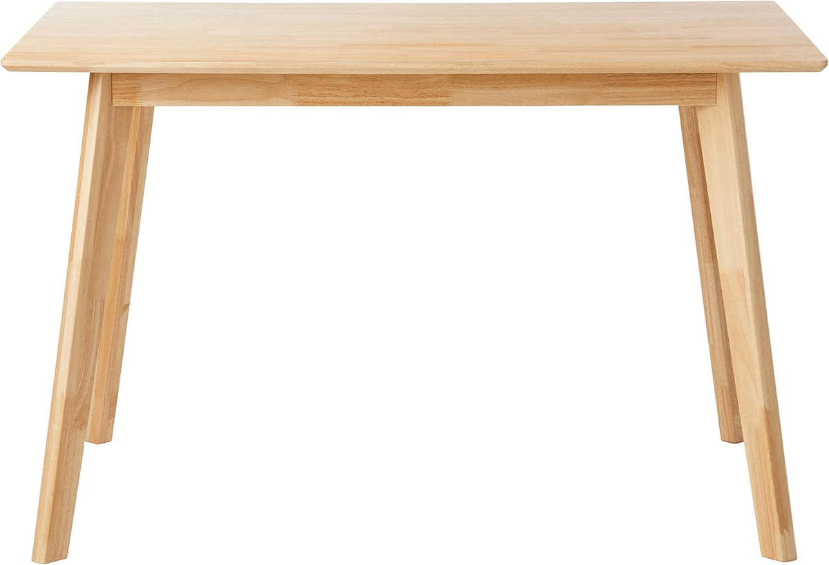 Amazon Basics FSC Certified Solid Wood Kitchen Rectangular Dining Table, Natural Wood, 74.93 cm D x 119.89 cm W x 74.93 cm H