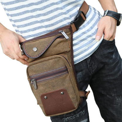 Motorcycle Drop Leg Bag Nylon Waist Pack for Men Women Travel Hiking Tactical Cycling Bike Ride Riding Crossbody Shoulder Fanny Pouch