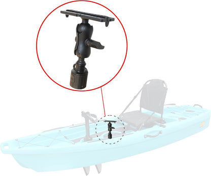 KUNPENG Upgrade Universal Fish Finder Mount Round Base, 360° Rotation Ball-Mount Fish Finder Bracket for Marine Boat Kayak Pontoon Canoe Can Installed M6 Single Hole or Slide Rail