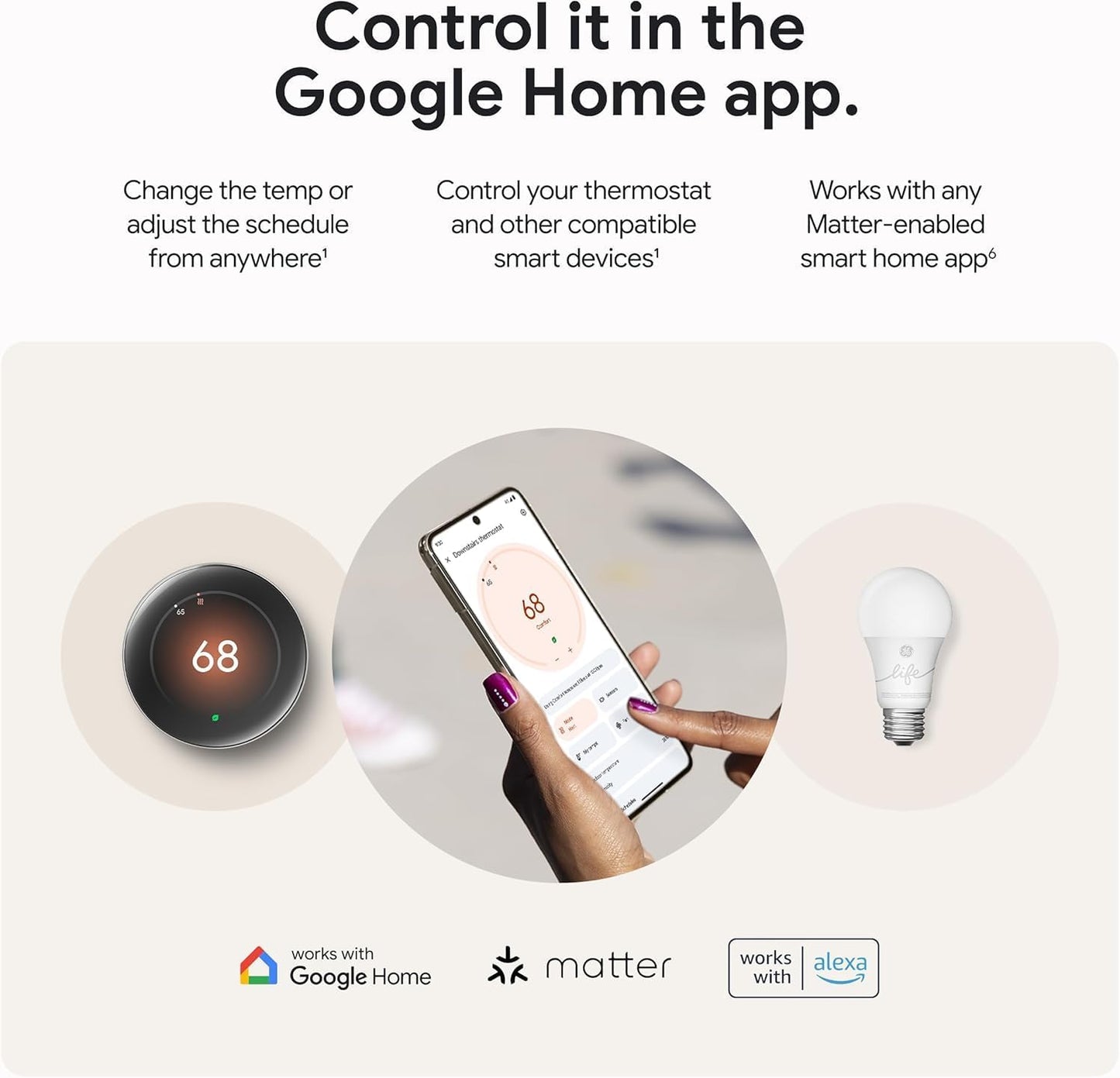 Google Nest Learning Thermostat Pro Edition with Temperature Sensor (4th Generation, 2024) Smart Energy Saving, Advanced Calibration, Adaptive Eco, Compatible with Alexa & Home (Polished Silver)