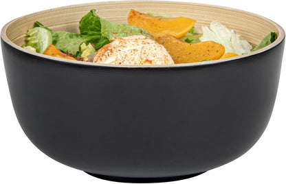 Restaurantware-Bambuddha 51 Ounce Extra Large Salad Bowl, 1 Heavy-Duty Round Salad Bowl - Sustainable, Reusable, Blue Bamboo Serving Dish, for Serving Salads, Fruits, and Appetizers