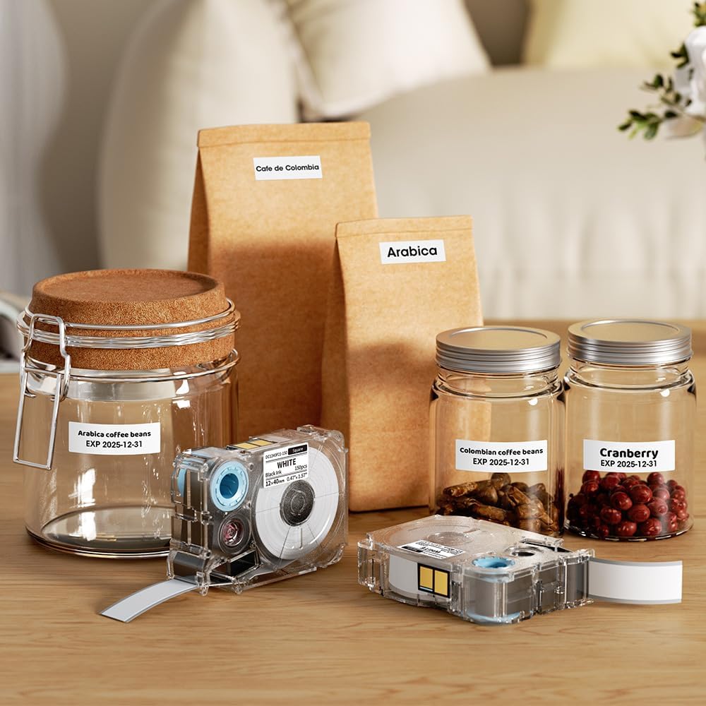 Phomemo A30 P15 Label Maker Long Tape, Black on White Continuous Tape, Strong Adhesion Sticker Self-Adhesive Standard Label Tape, Indoor/Outdoor Use, 15mm x 500mm (0.55 x 196.85 Inch), 2-Roll