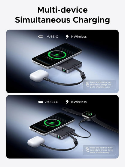 UGREEN Magflow Pro Qi2 25W 10000mAh Magnetic Power Bank, Liquid-Cooled