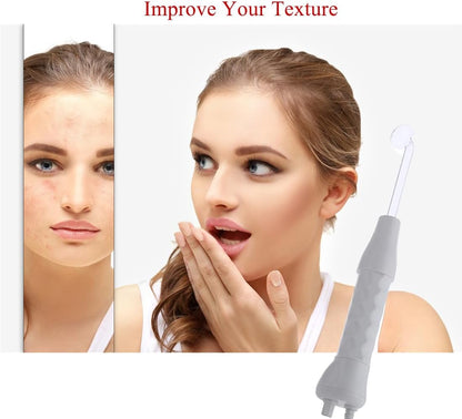 Lilishy Handheld Facial Skin Machine Set with Wand and Tubes for high frequency using in travel,White,JL12161