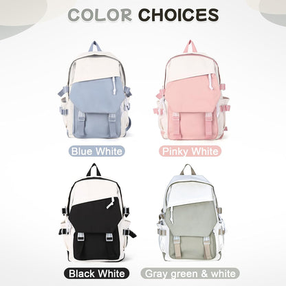 School Backpack for Women Men College High School Bags for Boys Girls Casual Daypack Laptop Backpack Waterproof Black Bookbag Travel Rucksack