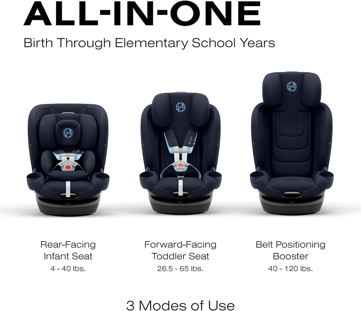 Cybex Callisto G 360 Rotating All-in-One Car Seat, Easy Install, 4-120 lbs