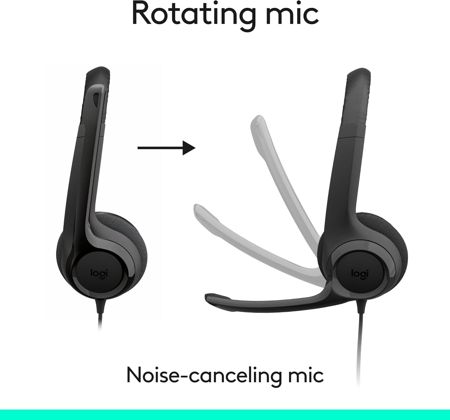 Logitech Zone 301 Wireless Bluetooth Headset with Noise-Canceling Microphone, Compatible with Windows, Mac, Chrome, Linux, iOS, iPadOS, Android – Graphite