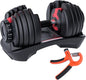 HAKENO 15 in 1 Adjustable Dumbbell 52.5lb with Fast Automatic Adjustable and Weight Plate for Body Workout Home Gym 52.5LB/24KG