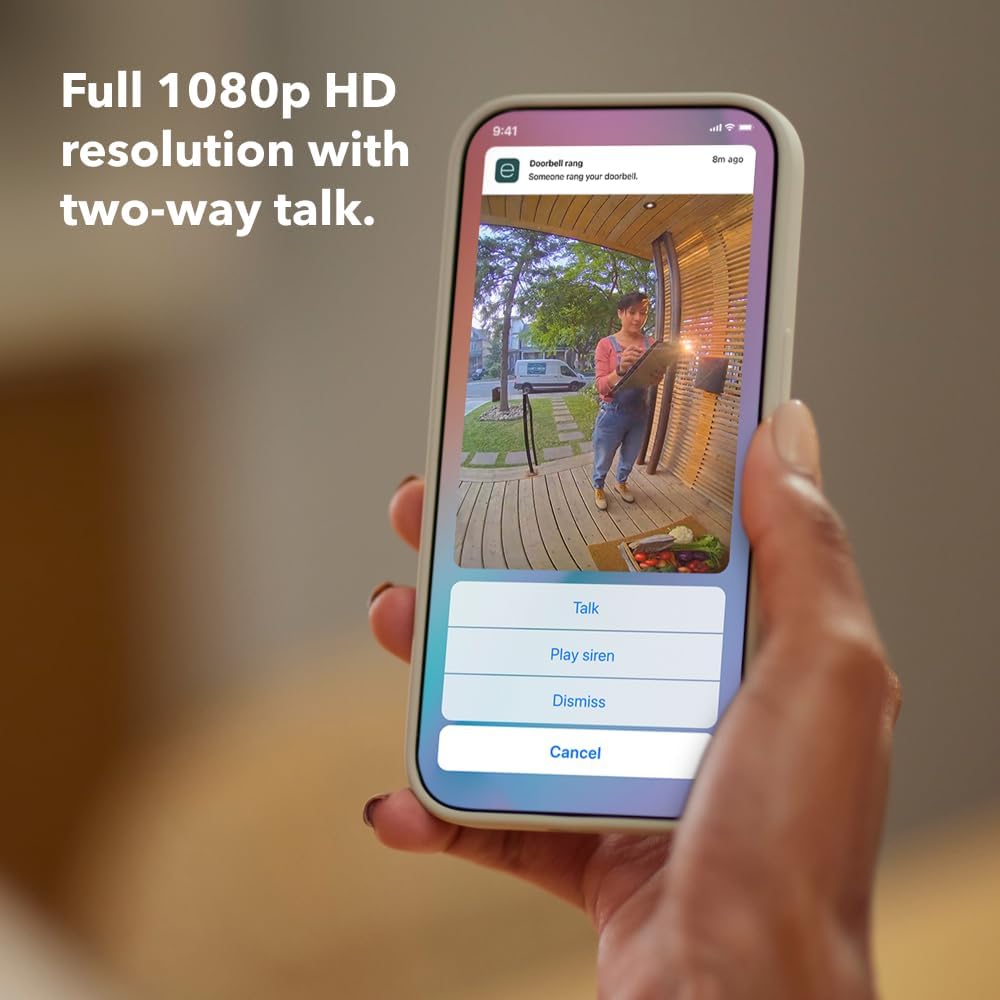 ecobee Smart Video Doorbell Camera (Wired) - with Industry Leading HD Camera, ecobee Smart Security, Night Vision, Person and Package Sensors, 2-Way Talk, and Video & Snapshot Recording