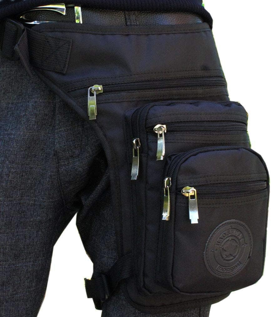 Motorcycle Drop Leg Bag Nylon Waist Pack for Men Women Travel Hiking Tactical Cycling Bike Ride Riding Crossbody Shoulder Fanny Pouch