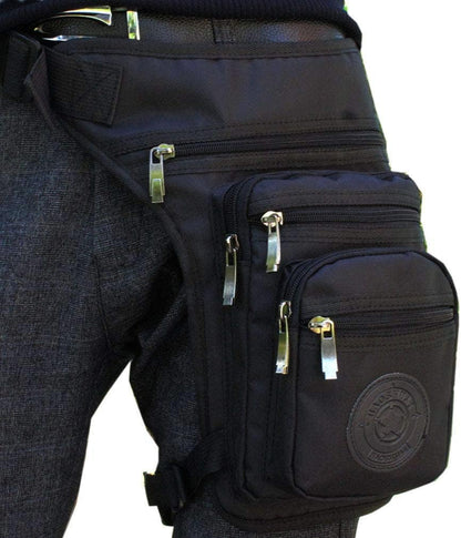 Motorcycle Drop Leg Bag Nylon Waist Pack for Men Women Travel Hiking Tactical Cycling Bike Ride Riding Crossbody Shoulder Fanny Pouch