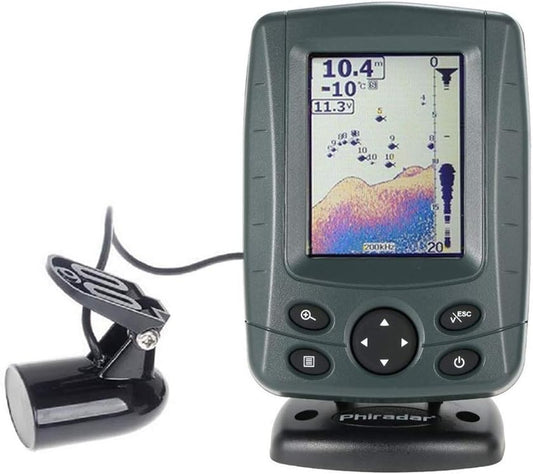 JOYWEE FF688C 3.5" Phiradar Color LCD Boat Fish Finder 200KHz/83KHz Dual Sonar Frequency 80M 240ft Detection Muti-Language Auto Zoom
