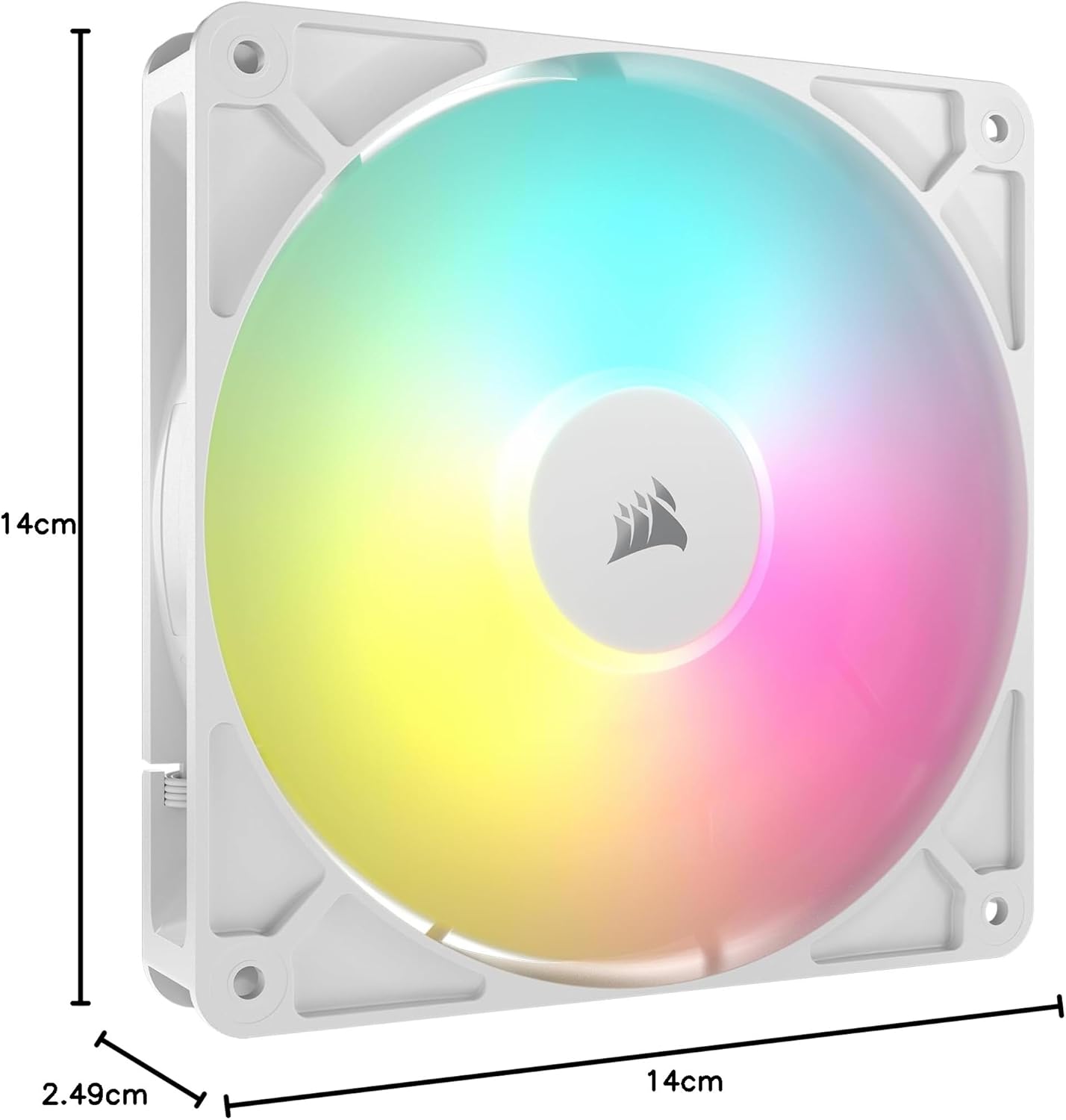 CORSAIR RS120 ARGB 120mm PWM Fan – Daisy-Chain Connection – Low-Noise – Magnetic Dome Bearing – Single Pack – White