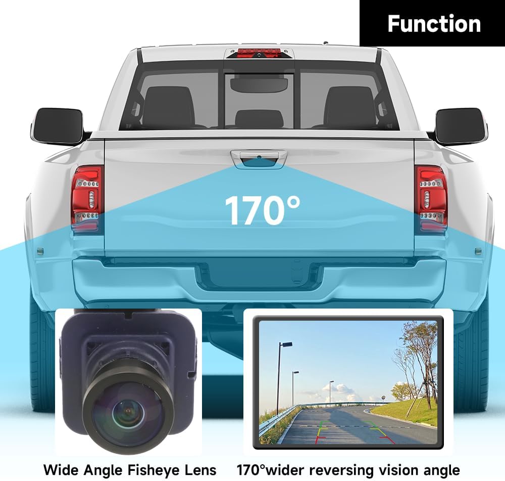 Rear View Back Up Wide Angle Camera Park Assist Reverse Camera - Compatible for Ford Edge 2015-2018 - Replace Part F2GZ19G490A