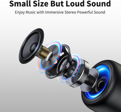 Bobtot Portable Bluetooth Speakers with Strap Easy to Carry, Wireless IPX5 Waterproof Mini Speaker with Loud Stereo Sound, 20 Hours Playtime, Rechargeable Battery, Built-in Microphone (Green)
