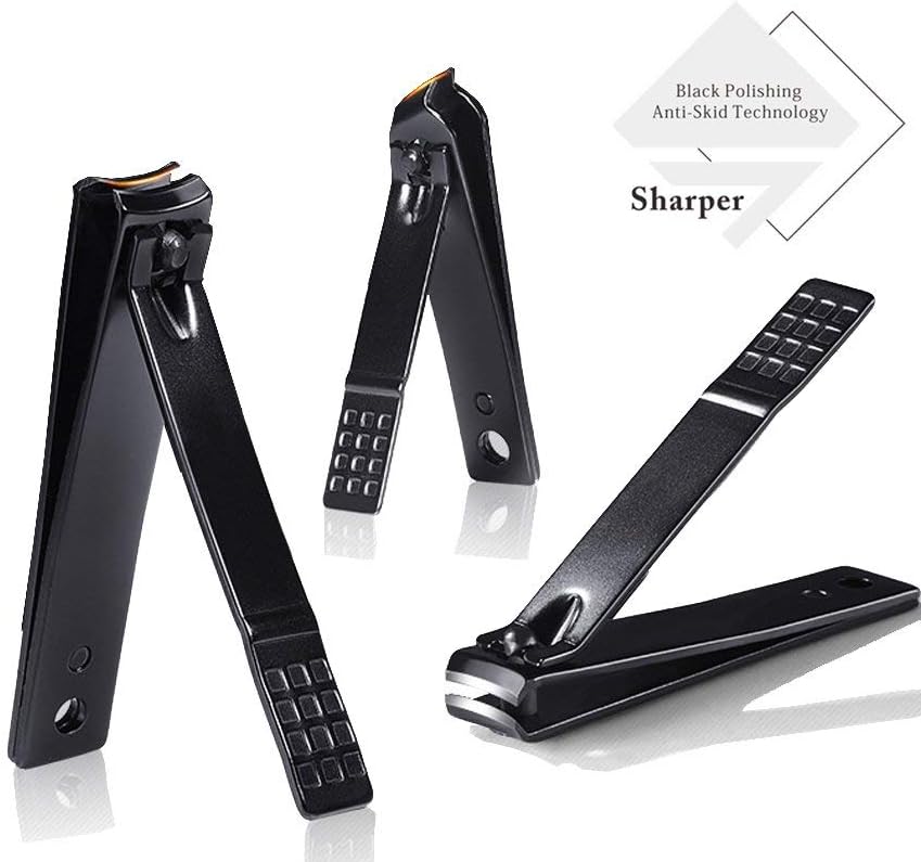 Keiby Citom Professional Stainless Steel Nail Clipper Travel & Grooming Kit Nail Tools Manicure & Pedicure Set of 18pcs with Luxurious Case (Black)