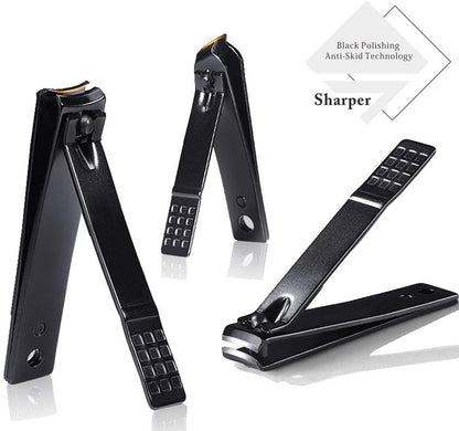 Keiby Citom Professional Stainless Steel Nail Clipper Travel & Grooming Kit Nail Tools Manicure & Pedicure Set of 18pcs with Luxurious Case (Black)