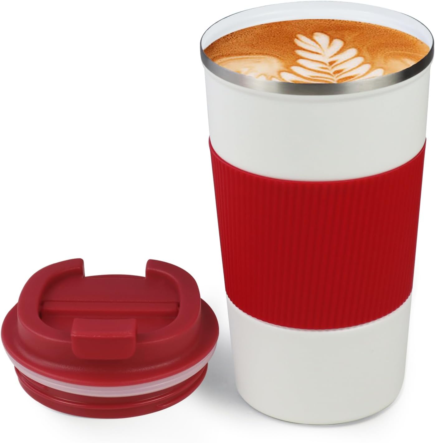 18oz Mug with Ceramic Coating Inside, Insulated Coffee Mug with Lid, Leak Proof Coffee Travel Mug, Travel Coffee Mug Fits in Car Cup Holder