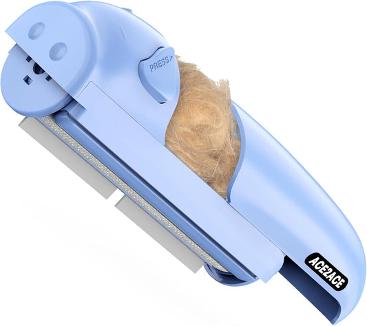 ACE2ACE Pet Hair Remover Roller, Reusable Lint Roller Hair Removal Brush Self-Cleaning Animal Fur Remover for Carpet,Sofa,Bedding-Blue