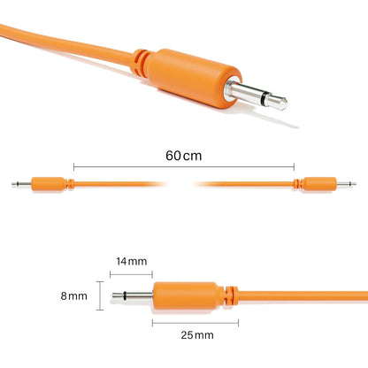 ExcelValley - Mono Modular Patch Cables TS 3.5mm 1/8 inch Eurorack Synthesizer [10-Pack | 20 cm - 7.87"]