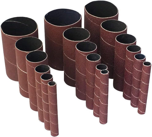 18 Pack Spindle Sander Sleeves, Sanding Sleeves for Oscillating Sander, 80 150 240 Assorted Grit Sandpaper, 4-1/2" Length, 1/2",3/4",1",1-1/2", 2", 3" Diameter