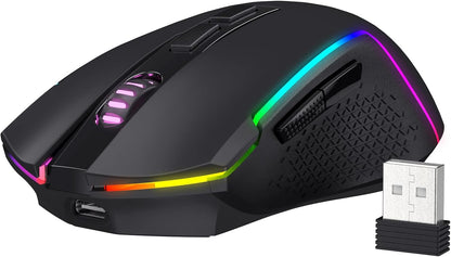 Redragon M693 Wireless Gaming Mouse, 8000 DPI Wired/Wireless Mouse w/ 3-Mode Connection, BT & 2.4G Wireless, 7 Macro Buttons, Durable Power Capacity for PC/Mac/Laptop
