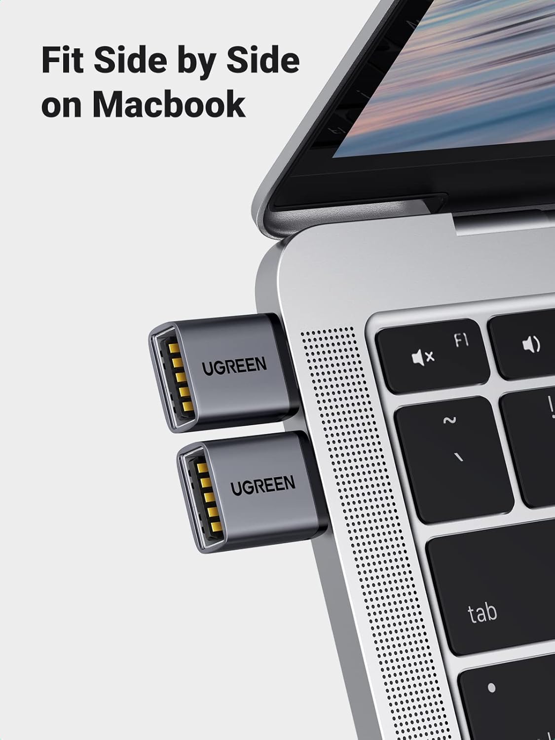 UGREEN USB C to USB Adapter 2 Pack, 3.2 Gen 2 10Gbps C Male to A Female Adapter Thunderbolt 4 3 OTG Compatible with iPhone 15, Galaxy S24, MacBook Pro Air, iPad Pro, Grey