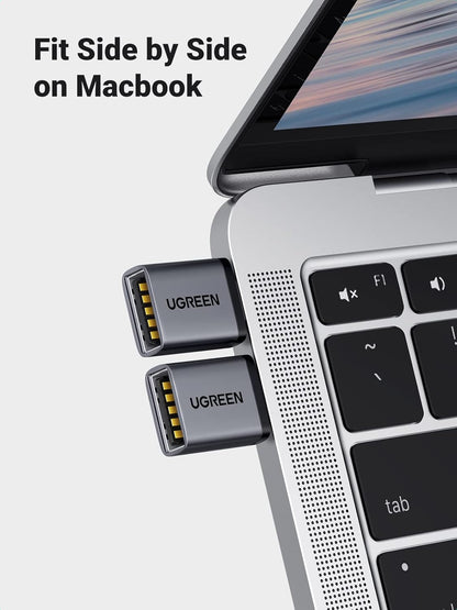 UGREEN USB C to USB Adapter 2 Pack, 3.2 Gen 2 10Gbps C Male to A Female Adapter Thunderbolt 4 3 OTG Compatible with iPhone 15, Galaxy S24, MacBook Pro Air, iPad Pro, Grey