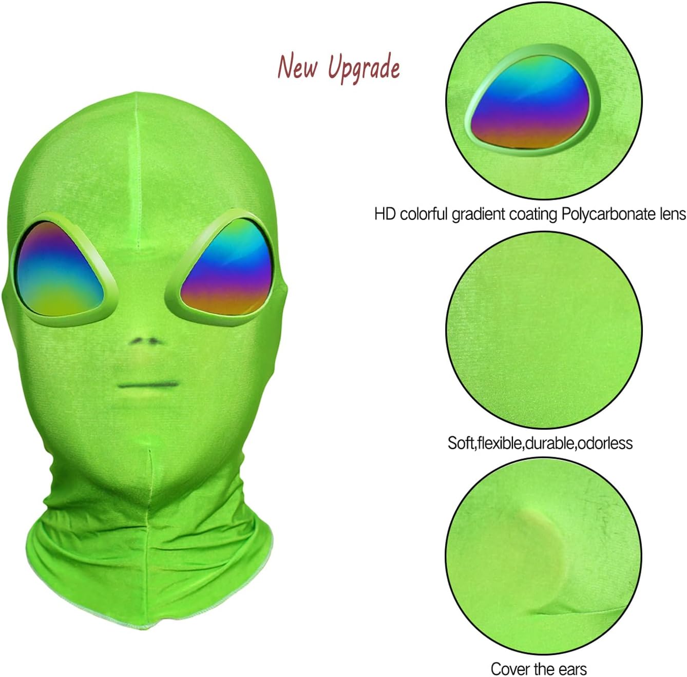 Stegosaurus Alien Mask Halloween Mask Cosplay ET Costume Halloween Party for Adult and Children，New Upgrade