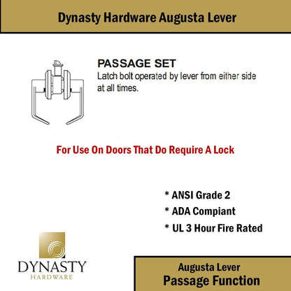 Dynasty Hardware AUG-00-26D Grade 2 Commercial Duty Office Door Keyed Lever Lockset, ADA, Satin Chrome Finish