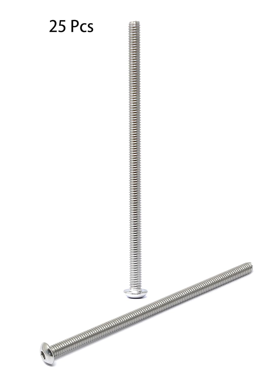 iexcell 50 Pcs M6 x 20mm Thread Pitch 1 mm Stainless Steel 304 Hex Socket Button Head Cap Screws Bolts Kit