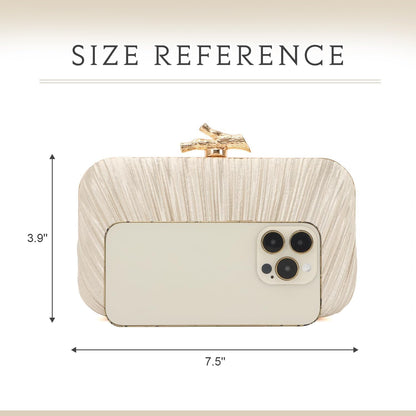 Clutch Purses for Women Evening Bag Pleated Clutch Bag with Chain Party Purses Handbag for Cocktail/Prom/Party/Wedding/Formal