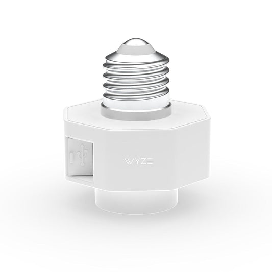 WYZE Lamp Socket Power Adapter for Wyze Cam v3 | Outdoor Camera Power Adapter | Motion-Activated Lighting | White