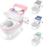 CheerTry Toddler Potty Training Toilet, Larger Potty Chair, Detachable Seat Suitable for Boys & Girls Ages 1-3, with Flushing Sound, Wipes Storage, Toilet Lid & Toilet Paper Holder - Pink