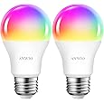 LVWIT Smart Light Bulbs Alexa, A19 60W Equivalent, E26 Smart LED, Work with Google Assistant, Smart Life App, Tuya App, RGB Color Changing Bulb (8.5W), No Hub Required, 4-Pack