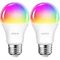 LVWIT Smart Light Bulbs Alexa, A19 60W Equivalent, E26 Smart LED, Work with Google Assistant, Smart Life App, Tuya App, RGB Color Changing Bulb (8.5W), No Hub Required, 4-Pack