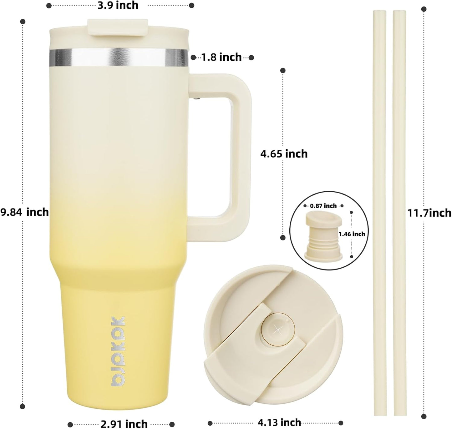 BJPKPK Tumbler with Handle and Straw 30oz Insulated Tumbler Cups with Lid Stainless Steel Travel Coffee Mug,Indigo Black