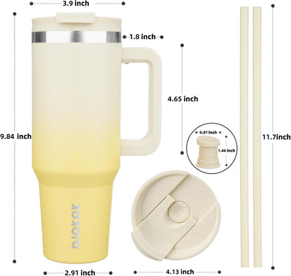BJPKPK Tumbler with Handle and Straw 30oz Insulated Tumbler Cups with Lid Stainless Steel Travel Coffee Mug,Indigo Black