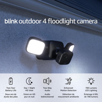 Blink Outdoor 4 Floodlight Mount – Wire-free, 700 lumens, two-year battery life, set up in minutes