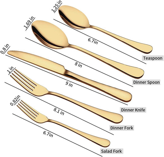 Purilite Select 20-Piece Gold Flatware Set