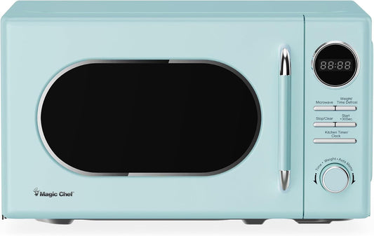 Magic Chef Countertop Microwave, Classic Retro Touch Small Appliance, 0.7 Cubic Ft, Mint Green