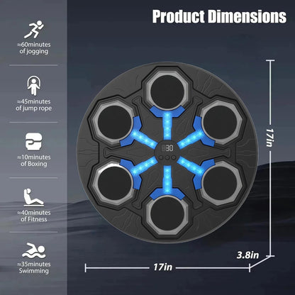 Music Boxing Machine, Music Punching Machine for Adults Kids, Smart Bluetooth Boxing Training Equipment with Gloves Wall Mounted, Workout Punching Machine for Home,Office and Gym