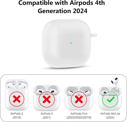 Aircawin for Airpods 4 Case Cover,Shockproof Case for Airpods 4th Generation Case Cover 2024,Premium Silicon Case with Keychain and Cleaing Pen for Airpods 4 Gen, Wireless Earphone Accessories-Blue