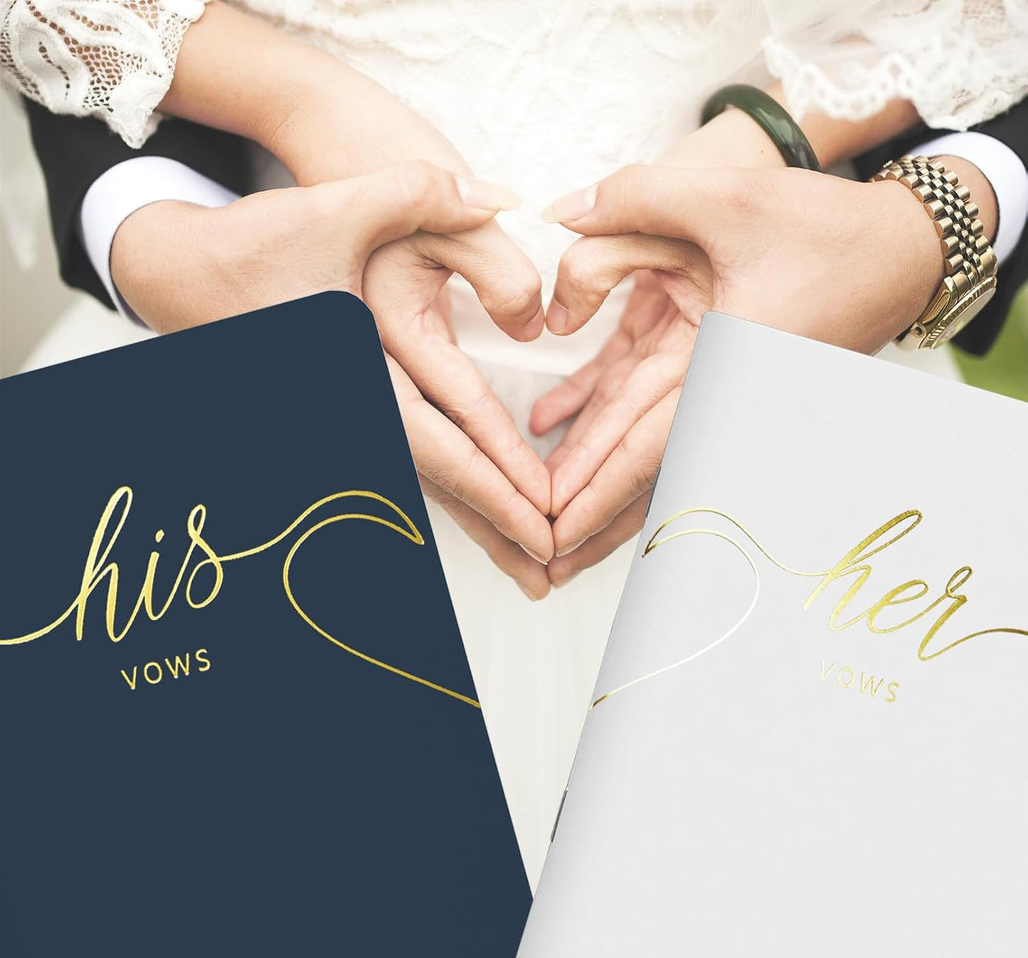 LSSH GmbH Vow Books - His and Hers Wedding Essentials, 28 Pages, 5.5" X 4" (Dark Green & Sage)