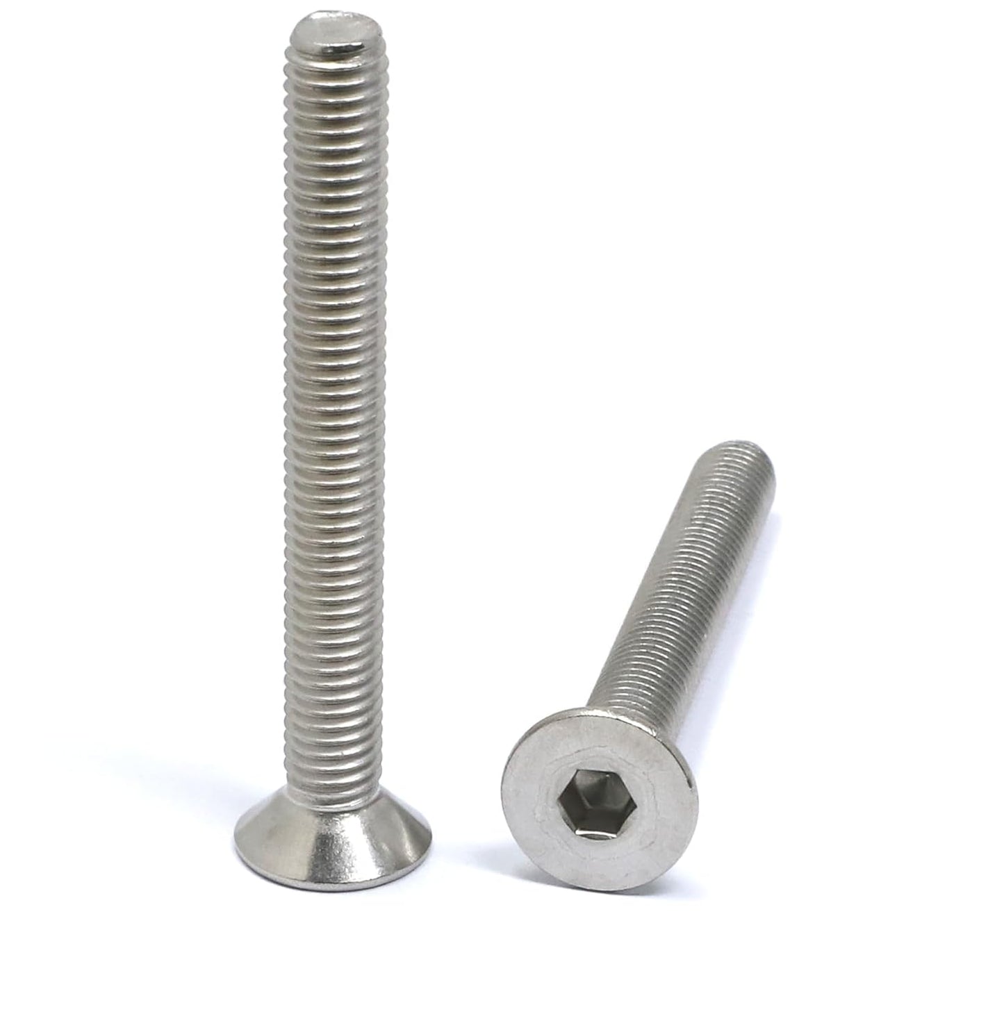 iexcell 5 Pcs M8 x 80mm Thread Pitch 1.25 mm Stainless Steel 304 Hex Socket Flat Head Cap Screws Bolts Kit
