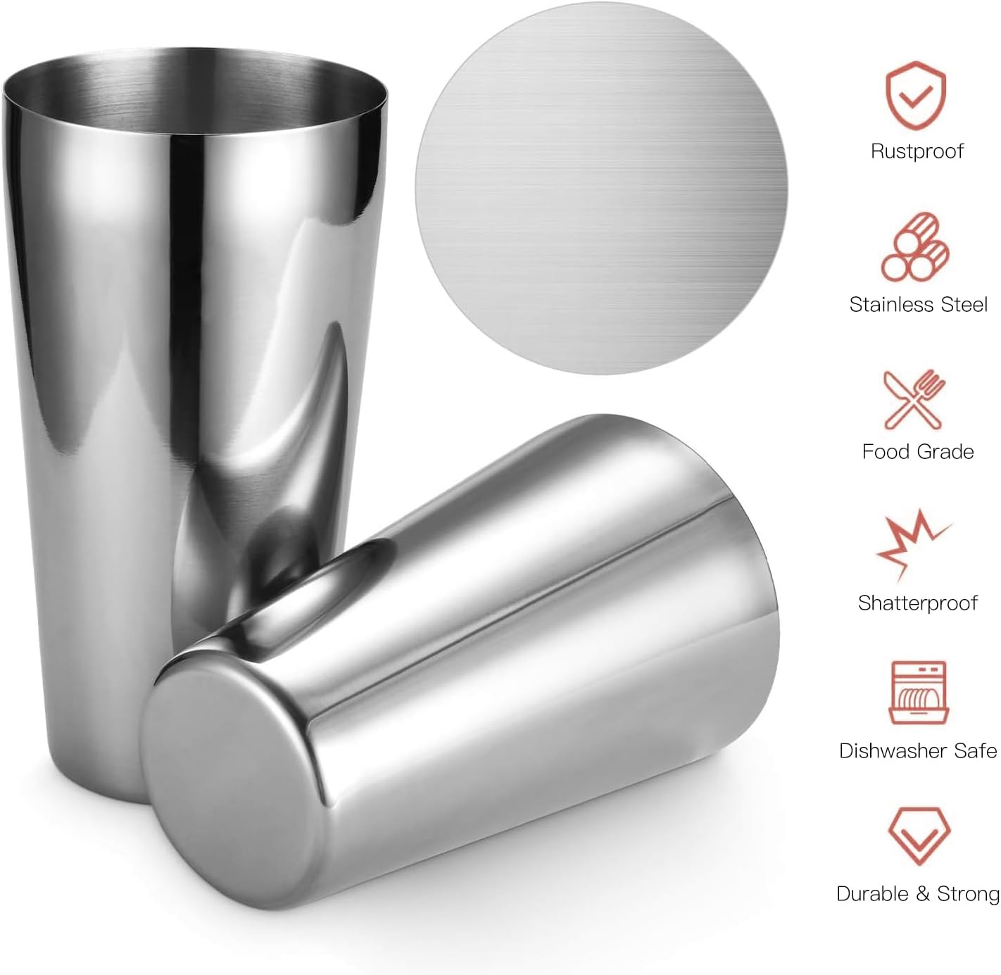 Boston Cocktail Shaker Set, 18 oz&25oz Stainless Steel Martini Shakers for Bartending, Drink Shaker for Bartender Home