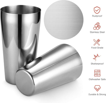 Boston Cocktail Shaker Set, 18 oz&25oz Stainless Steel Martini Shakers for Bartending, Drink Shaker for Bartender Home
